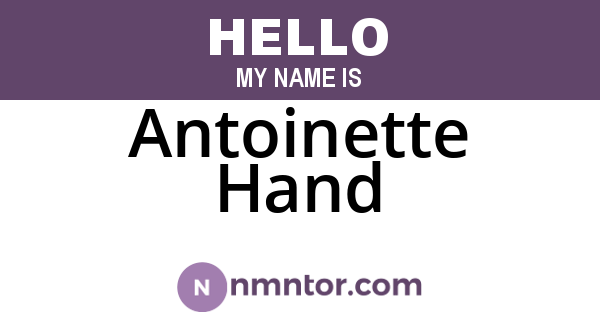 Antoinette Hand