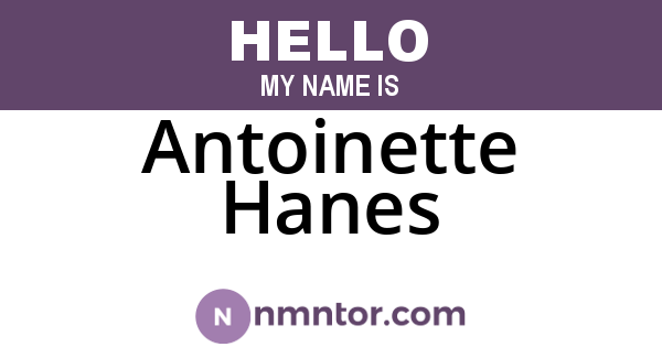 Antoinette Hanes