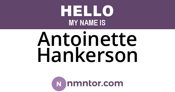 Antoinette Hankerson