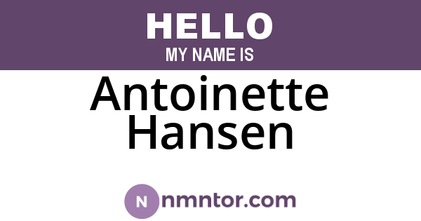 Antoinette Hansen