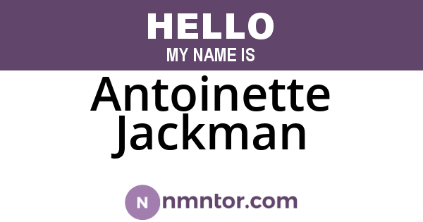 Antoinette Jackman