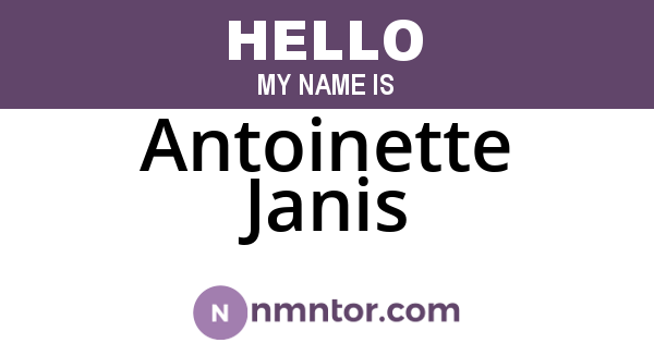 Antoinette Janis