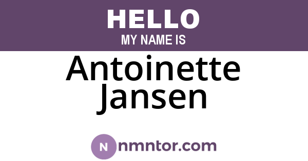 Antoinette Jansen