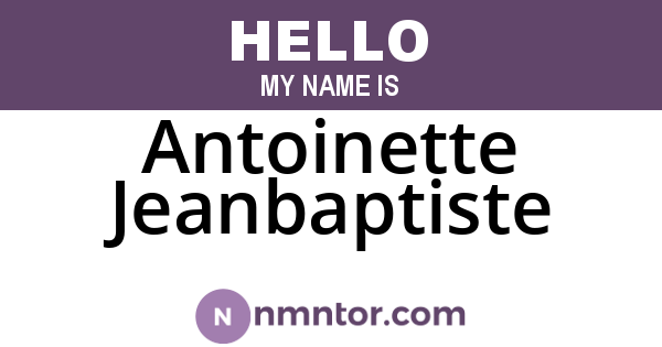 Antoinette Jeanbaptiste