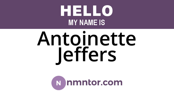 Antoinette Jeffers
