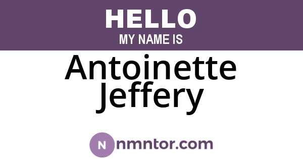 Antoinette Jeffery