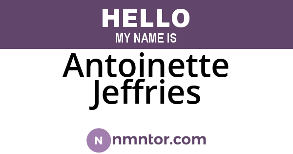 Antoinette Jeffries