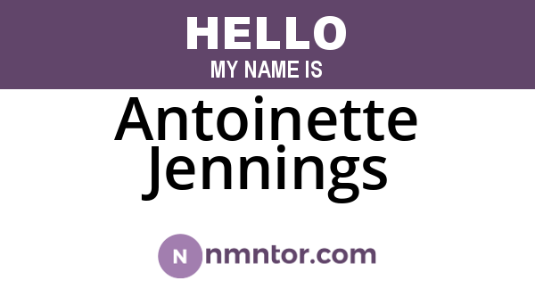 Antoinette Jennings