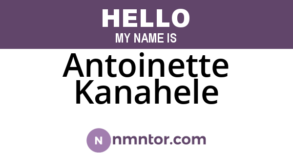 Antoinette Kanahele