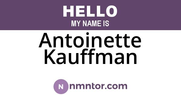 Antoinette Kauffman