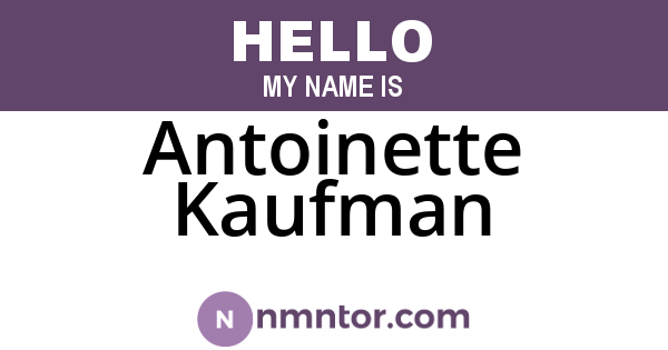 Antoinette Kaufman