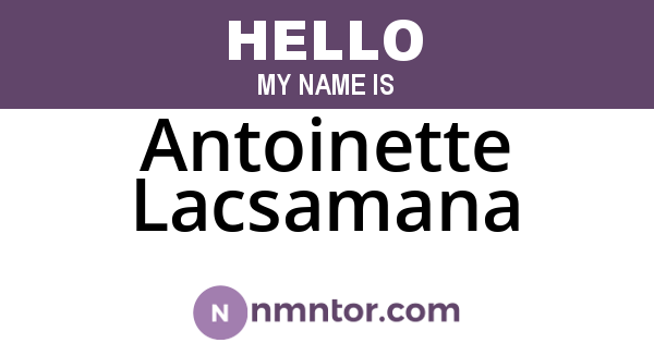 Antoinette Lacsamana