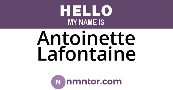 Antoinette Lafontaine