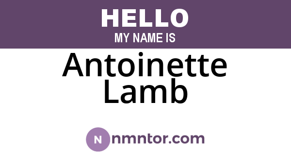 Antoinette Lamb