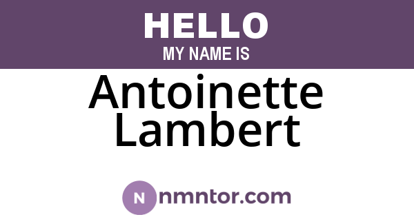 Antoinette Lambert