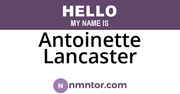 Antoinette Lancaster