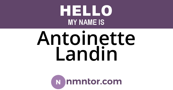 Antoinette Landin