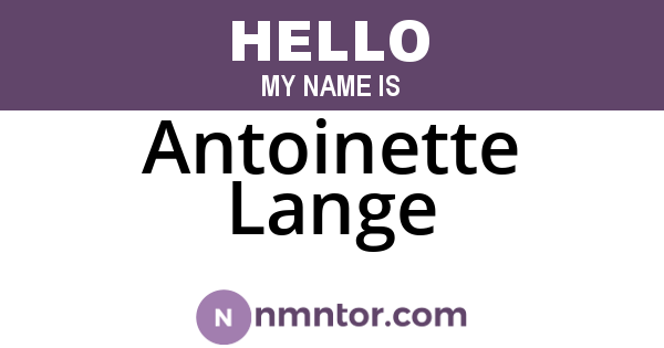 Antoinette Lange