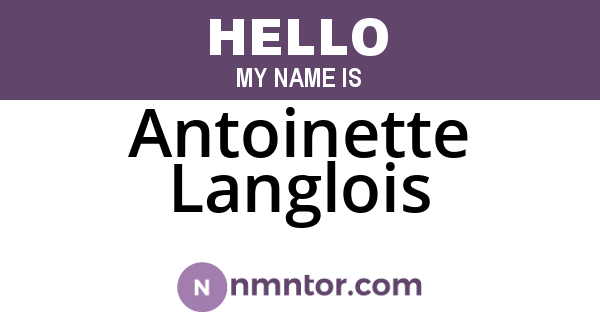 Antoinette Langlois