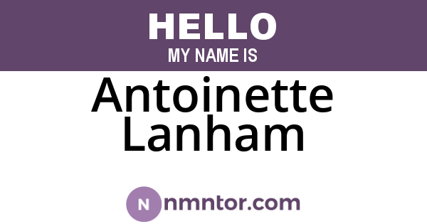 Antoinette Lanham