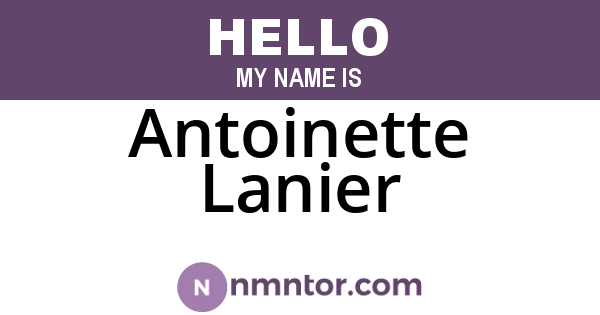 Antoinette Lanier