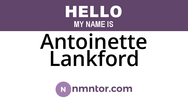 Antoinette Lankford