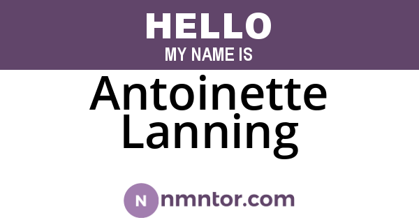Antoinette Lanning