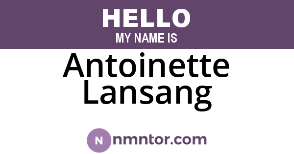 Antoinette Lansang