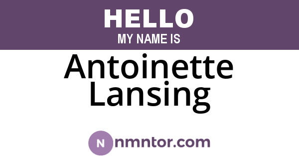 Antoinette Lansing