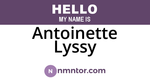 Antoinette Lyssy