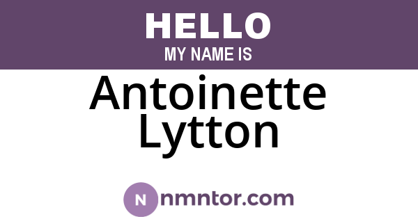 Antoinette Lytton