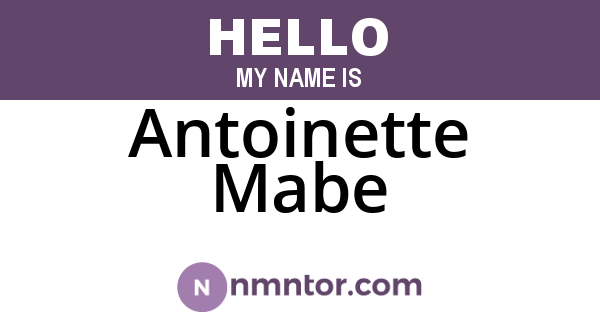 Antoinette Mabe