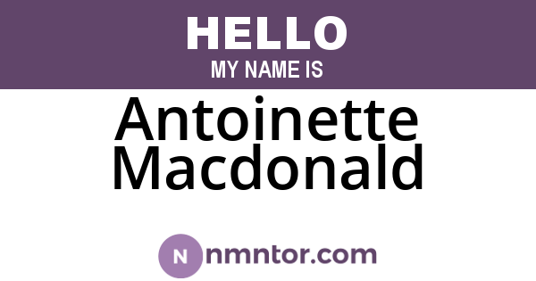 Antoinette Macdonald