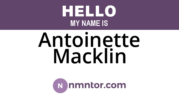 Antoinette Macklin