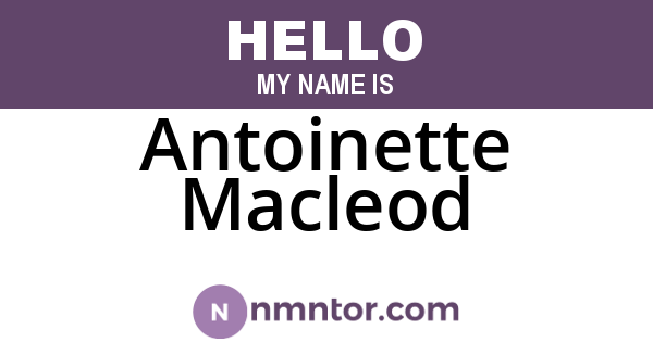 Antoinette Macleod