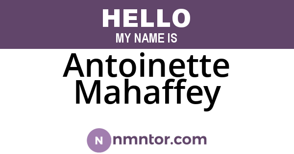 Antoinette Mahaffey