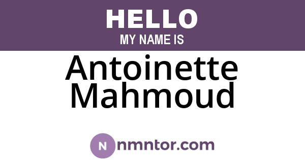Antoinette Mahmoud