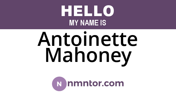 Antoinette Mahoney