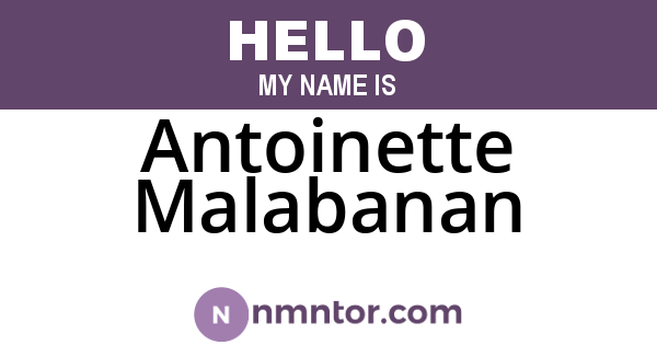 Antoinette Malabanan