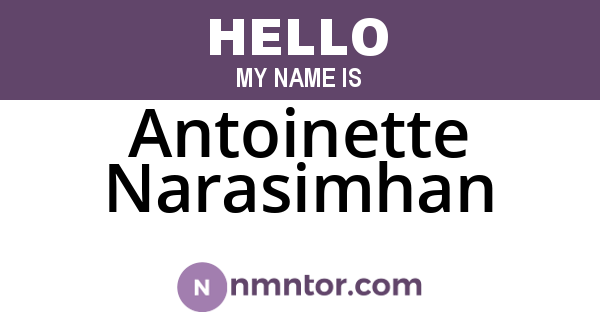 Antoinette Narasimhan