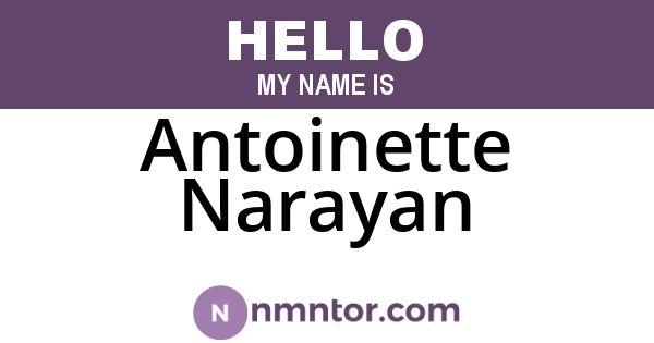 Antoinette Narayan