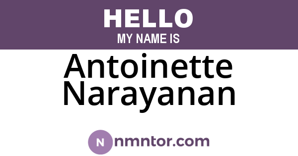 Antoinette Narayanan