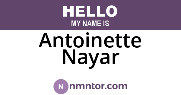 Antoinette Nayar