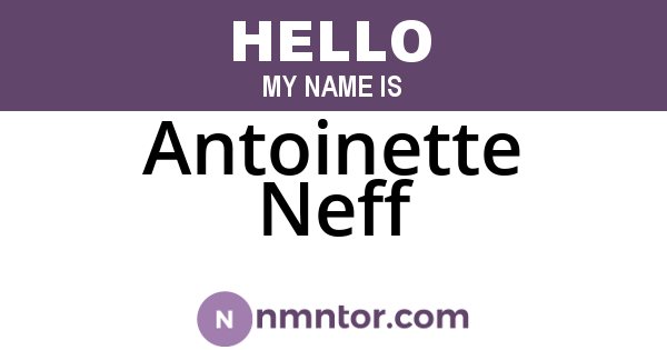 Antoinette Neff