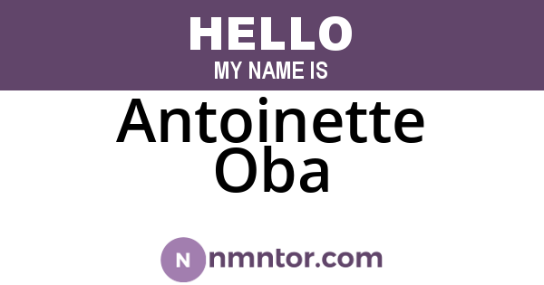 Antoinette Oba