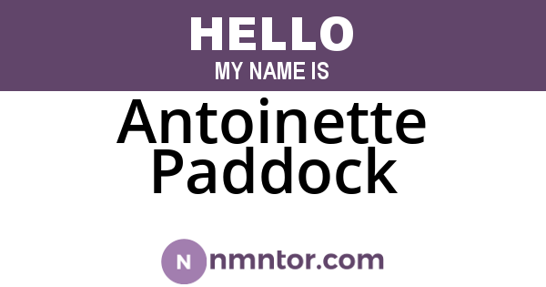 Antoinette Paddock