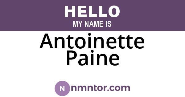 Antoinette Paine