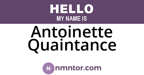 Antoinette Quaintance