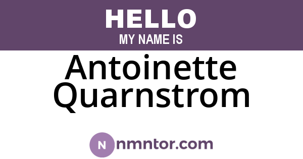 Antoinette Quarnstrom