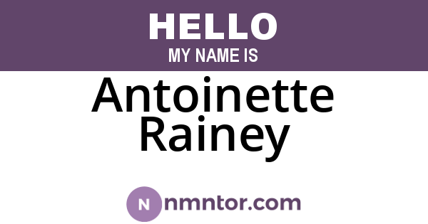 Antoinette Rainey